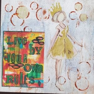 Hand-painted Irene Morgan Wood Tiles,  5 x 5 inches, $11 each